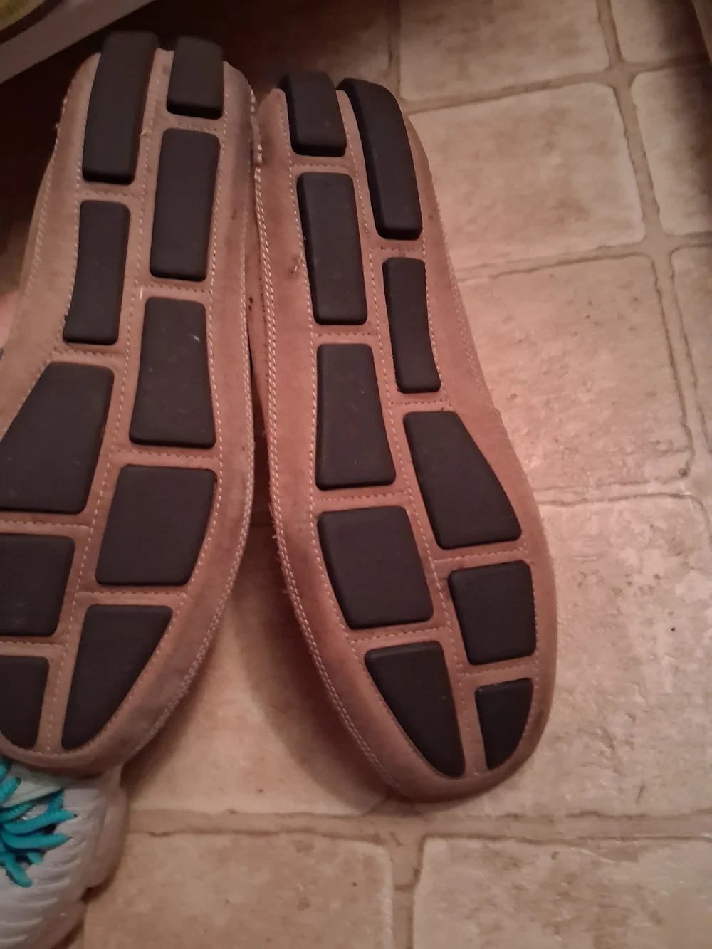 Clarks Perforated Suede Slip-On Loafers in Light Brown